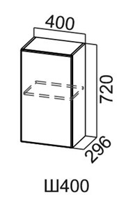 Настенный шкаф Модус, Ш400/720, галифакс в Нальчике