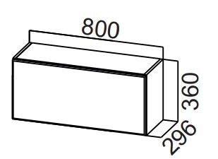 Кухонный навесной шкаф Стайл, ШГ800/360 горизонтальный, МДФ в Нальчике