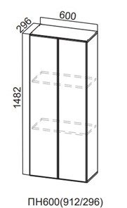 Настенный шкаф-пенал Модерн New, ПН600(720/296), МДФ в Нальчике
