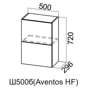 Шкаф навесной на кухню Модерн New барный, Ш500б(Aventos HF)/720, МДФ в Нальчике