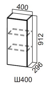 Шкаф навесной на кухню Модерн New, Ш400/912, МДФ в Нальчике