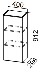 Распашной кухонный шкаф Стайл, Ш400/912, МДФ в Нальчике