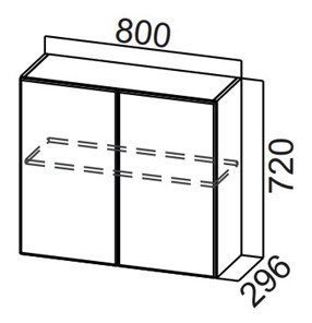 Распашной кухонный шкаф Стайл, Ш800/720, МДФ в Нальчике