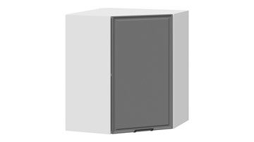 Навесной кухонный шкаф Белладжио 1В6У (Белый, Софт графит) в Нальчике