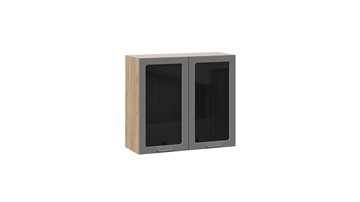 Навесной кухонный шкаф Габриэлла 1В8С (Дуб Крафт золотой/Титан) в Нальчике - предосмотр