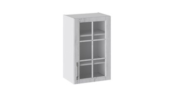 Кухонный шкаф Прованс (Белый глянец/Санторини светлый) со стеклом В_72-45_1ДРс в Нальчике
