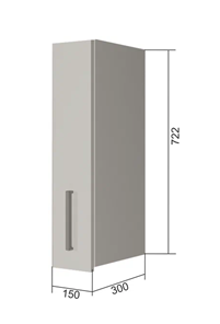 Навесной кухонный шкаф В7 15, МДФ Графит/Антрацит в Нальчике