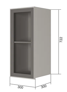 Кухонный шкаф В7 30, Стекло/Антрацит в Нальчике