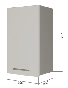 Кухонный навесной шкаф В7 40, Бетон пайн/Антрацит в Нальчике