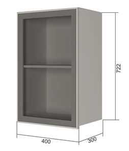 Кухонный шкаф В7 40, Стекло/Антрацит в Нальчике