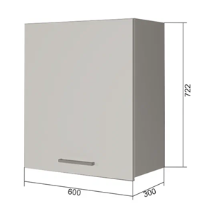 Навесной шкаф В7 60, Бетон пайн/Антрацит в Нальчике
