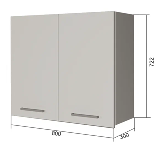 Кухонный навесной шкаф В7 80, Сатин/Белый в Нальчике