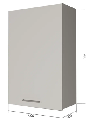 Настенный шкаф В9 60, Бетон пайн/Антрацит в Нальчике - изображение