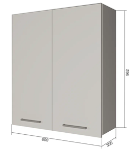 Навесной кухонный шкаф В9 80, МДФ Меренга/Белый в Нальчике