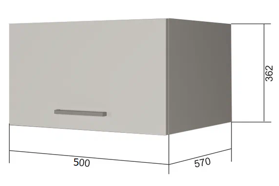 Шкаф на кухню ВГ50Г, Белое гладкое Ламарти/Белый в Нальчике - изображение