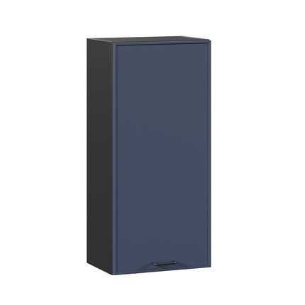 Шкаф настенный высокий 450 Индиго ЛД 298.430.000.153, Чёрный/Тёмно-синий в Нальчике - изображение