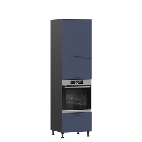Кухонный шкаф-пенал для посуды 600 Индиго ЛД 298.470.000.157, Чёрный/Тёмно-синий в Нальчике - изображение 3