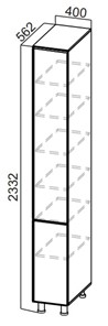 Шкаф-пенал распашной Стайл, П400г(2332), МДФ в Нальчике