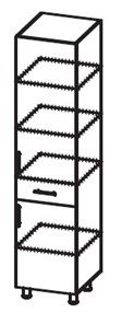 Шкаф-пенал с ящиком Модерн А40 МДФ глянец, металлик, премиум в Нальчике