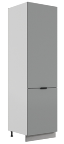 Шкаф-пенал Стоун L600 под холодильник (2 дв.гл.) (белый/оникс софттач) в Нальчике