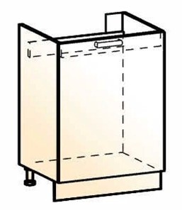 Шкаф рабочий под мойку Стоун L600 (1 дв. гл.) в Нальчике