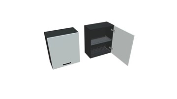 Кухонный шкаф ВС7 60, Белое гладкое Ламарти/Антрацит в Нальчике