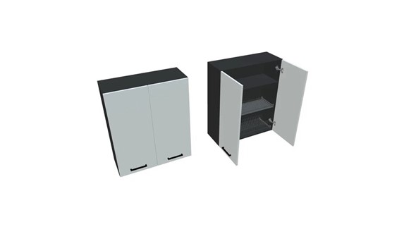 Кухонный шкаф ВС9 80, Белое гладкое Ламарти/Антрацит в Нальчике - изображение