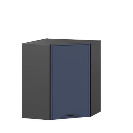 Угловой настенный шкаф Индиго ЛД 298.610.000.158, Чёрный/Тёмно-синий в Нальчике - изображение