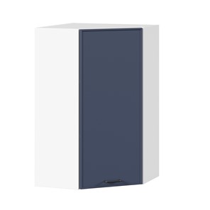 Шкаф угловой настенный высокий Индиго ЛД 298.620.000.117, Белый/Тёмно-синий в Нальчике
