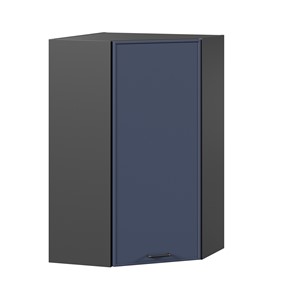 Настенный угловой шкаф высокий Индиго ЛД 298.620.000.159, Чёрный/Тёмно-синий в Нальчике