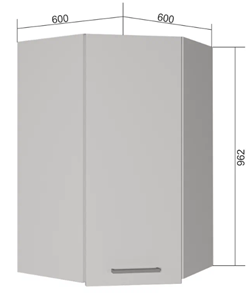Угловой шкаф на кухню ВУ9, Сатин/Белый в Нальчике