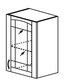 Кухонный шкаф Кантри настенный однодверный с полкой со вставкой из стекла 718*500*320мм в Нальчике