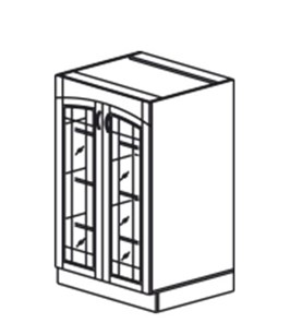 Кухонный шкаф Кантри хозяйственный (буфет со стеклом) 1320*600*525 мм в Нальчике