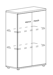 Шкаф средний закрытый Albero (78х36,4х119,4) в Нальчике