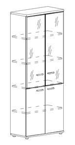 Шкаф для документов Albero, со стеклянными дверьми (78х36,4х193) в Нальчике