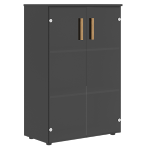Шкаф со стеклянными средними дверьми FORTA Черный Графит FMC 80.2 (798х404х1197) в Нальчике