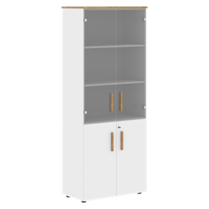 Широкий шкаф высокий FORTA Белый-Дуб Гамильтон FHC 80.2(Z) (798х404х1965) в Нальчике