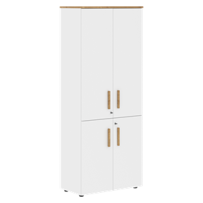 Широкий шкаф высокий FORTA Белый-Дуб Гамильтон FHC 80.3(Z) (798х404х1965) в Нальчике