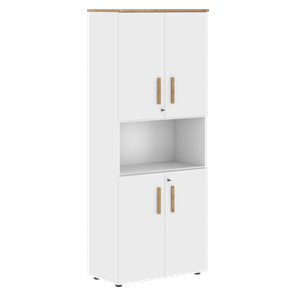 Шкаф с глухими  малыми дверьми FORTA Белый-Дуб Гамильтон FHC 80.4(Z) (798х404х1965) в Нальчике