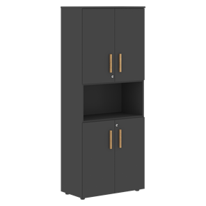 Шкаф  с глухими малыми дверями FORTA Черный Графит  FHC 80.2(Z) (798х404х1965) в Нальчике