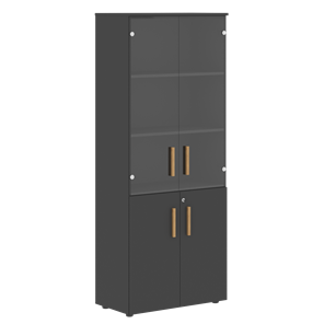Широкий шкаф высокий FORTA Черный Графит  FHC 80.2(Z) (798х404х1965) в Нальчике