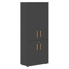 Широкий шкаф высокий FORTA Черный Графит FHC 80.2(Z) (798х404х1965) в Нальчике