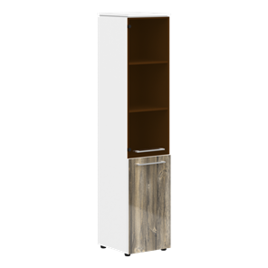 Шкаф колонка комбинированная MORRIS  Дуб Базель/ Белый MHC  42.2 (429х423х1956) в Нальчике
