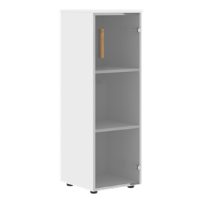 Средний шкаф колонна со стеклянной правой дверью FORTA Белый FMC 40.2 (R) (399х404х801) в Нальчике