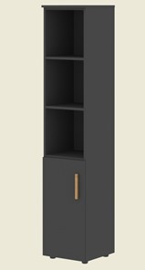 Шкаф колонна высокий с глухой малой дверью левой FORTA Черный Графит  FHC 40.5 (L) (399х404х1965) в Нальчике