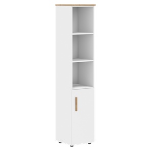 Высокий шкаф колонна с глухой малой дверью правой FORTA Белый-Дуб Гамильтон FHC 40.5 (R) (399х404х1965) в Нальчике