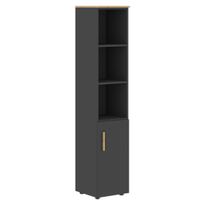 Шкаф колонна высокий с глухой малой дверью правой FORTA Графит-Дуб Гамильтон  FHC 40.5 (R) (399х404х1965) в Нальчике