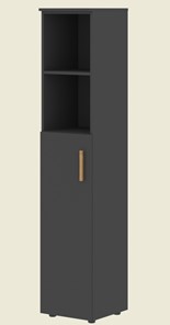 Шкаф колонна высокий с глухой средней дверью левой FORTA Черный Графит  FHC 40.6 (L) (399х404х1965) в Нальчике