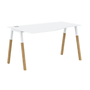 Письменный стол левый FORTA Белый-Белый-Бук  FCT 1367 (L) (1380х900(670)х733) в Нальчике