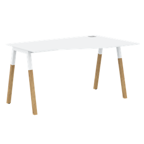 Письменный стол правый FORTA Белый-Белый-Бук  FCT 1367 (R) (1380х900(670)х733) в Нальчике